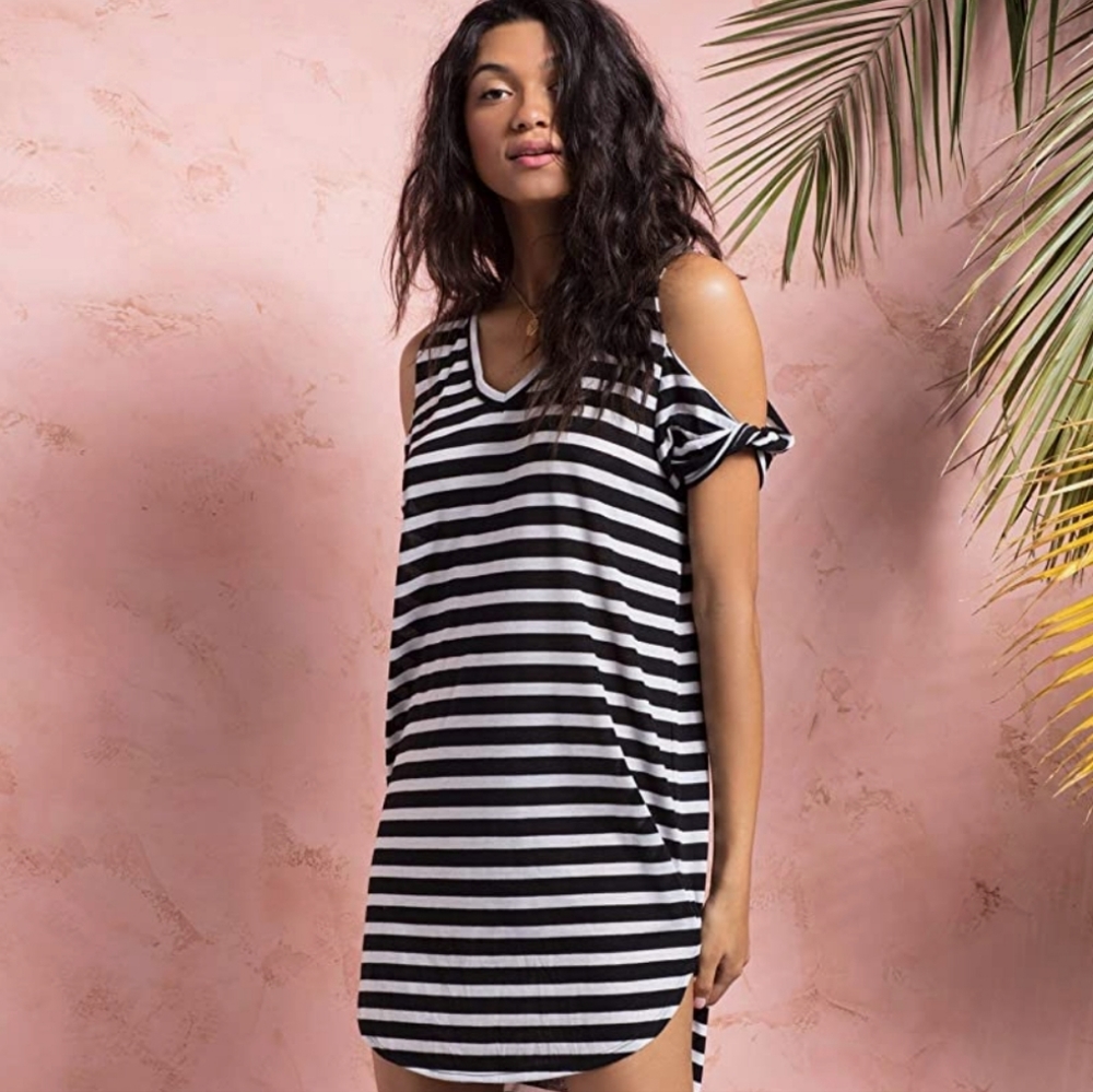 L*Space May's Cover Up in Domino Stripe NWT Size XS/S